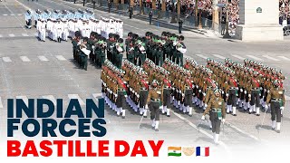 Proud Moment Indias triservices contingent march past during the Bastille Day Parade🇮🇳🤝🏻🇫🇷 [upl. by Noyart731]