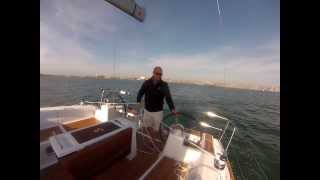 Beneteau Oceanis 38 walk through and sailing San Diego [upl. by Lladnik932]