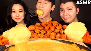 ASMR CHICKEN WINGS amp STRETCHY CHEESE with STEPHANIE SOO amp NIKOCADO AVOCADO No Talking [upl. by Yuh]