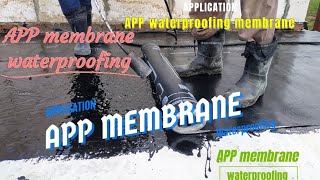 APP membrane Waterproofing membrane application  Roof slab waterproofing [upl. by Lavern]