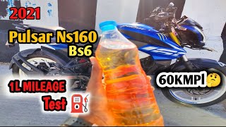 Pulsar Ns160 Mileage Test  60KMPL   1Liter Mileage Test   Real Time Mileage [upl. by Eihpos774]