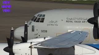 Lockheed C130H Hercules Royal Saudi Air Force Birmingham Airport [upl. by Notliw900]