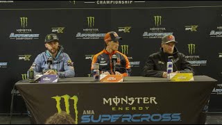 Monster Energy Supercross Press Conference Round 2  San Francisco [upl. by Dnomrej74]