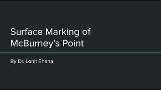 Surface Marking of McBurneys Point [upl. by Orazio]