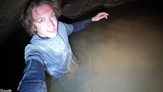 Flooded Cave Crawl Leads To 280ft Rappel Next To Waterfall  Floor Falls Part 1 [upl. by Kcirdec326]