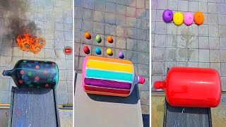 ✨🎈Breaking Colourful Water Balloons  Balloons Drop From Roof 💥💫 [upl. by Remmos]