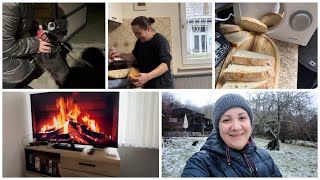 Evde ekmek yaptım🍞Kar yağdı❄️Vergi dairesine gittim🤑almanyadahayat vlog [upl. by Parrish754]