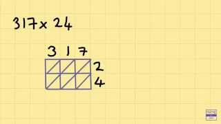 Lattice Multiplication Intro 3 digits times 2 digits [upl. by Yve]