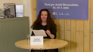 Veronika Krištofová Čtení pro Josefa Škvoreckého [upl. by Clari577]