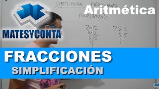 Simplificación de fracciones  Matemáticas [upl. by Gavin]