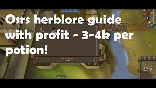 Osrs herblore guide with profit  34k per potion [upl. by Menashem]