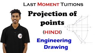 Projection Of Points  Engineering Drawing In Hindi [upl. by Noeruat]