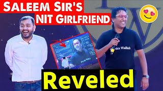 Saleem Sir Girlfriend Revealed  Saleem Sir GF Ayushi mam ♥️ physicswallah pwmotivation [upl. by Inoek351]