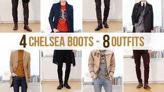 8 Different Chelsea Boot Outfits  Men’s Fashion Outfit Ideas [upl. by Cl]