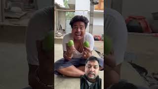 Green green apple eating show funny emotional eattingshow trendingshorts amazing ing [upl. by Enelrahs864]