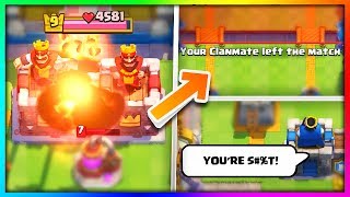 BAD TEAMMATE TROLLING THEY RAGE QUIT  Clash Royale [upl. by Ian]