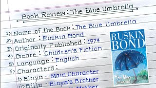 Book review writing How to write a book review in English The blue umbrella book review in 2024 [upl. by Hairabez459]