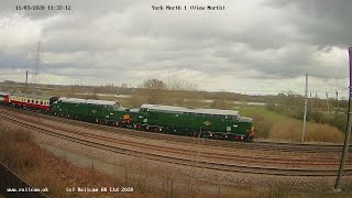 Locomotive Services Ltd D6817 amp D6851 collecting exLNER MK3s  Railcam Cameras 10th11th March 2020 [upl. by Tierney]