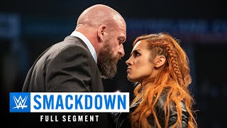 FULL SEGMENT — Becky Lynch slaps Triple H SmackDown Feb 5 2019 [upl. by Latonia550]