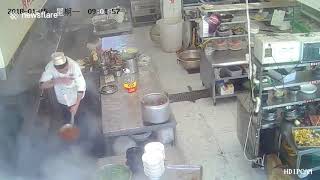 Pressure cooker explodes in hotel kitchen [upl. by Irtimd701]