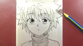 Anime drawing  how to draw Killua Zoldyck stepbystep [upl. by Terrie]