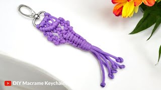 How to make Keychain using Macramé Cord DIY Llaveros En Macramé [upl. by Shipley]