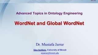 WordNet and Global WordNet [upl. by Eilata]