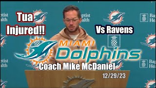 Coach Mike McDaniel Condensed Interview Vs Ravens TUA INJURY Miami Dolphins Football amp IMO [upl. by Elvera]