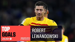 TOP GOLES Robert Lewandowski LaLiga 20222023 [upl. by Yslek354]