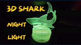 3D Shark Night Light  Unboxing and Review KIDS ROOM DECOR [upl. by Link392]