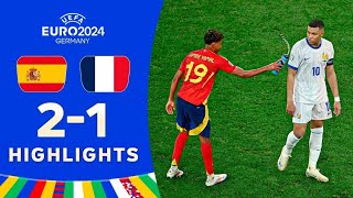 Spain vs France 21 HIGHLIGHTS  EURO 2024 [upl. by Airdnaid53]