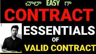 Contract Essentials of a valid contract Indian contract Act 1872contract in Telugub law in Telugu [upl. by Ermengarde107]