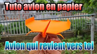 Avion en papier facile boomerang Comment faire un avion en papier qui revient vers toi [upl. by Nyrhtac]