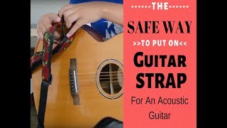 How To Attach a Guitar Strap To Acoustic Guitars WITHOUT RISK YOUR GUITAR  W Special Locks [upl. by Ydnac]