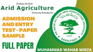 PMAS  Arid Agriculture University Rawalpindiuaaredupk Sample paper 2022 complete Solved [upl. by Kristopher]