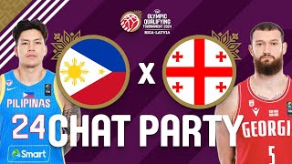 Philippines v Georgia  FIBA Olympic Qualifying Tournament Latvia 2024  Chat Party ⚡🏀 [upl. by Fisk]