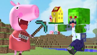 Peppa Pig Plays Minecraft in Real Life  Peppa Pig Funny Animation [upl. by Edobalo263]