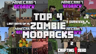 Minecraft Bedrock Edition 120 TOP 4 Zombie Modpacks [upl. by Samid]