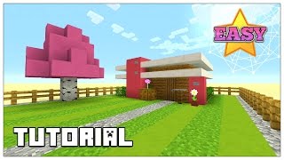 Minecraft How To Build A Small Survival House Tutorial PINK HOUSE  Cute House 2016 [upl. by Isborne]