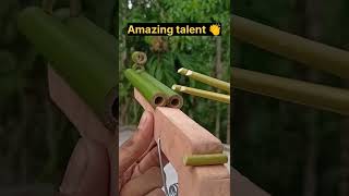 Power of bamboo gun shortfeed bamboo fact art bambooart amazingwork amazingart [upl. by Fedirko]