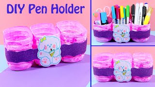 How to Make Pen Holder  DIY Pen Holder From Plastic Bottle  Plastic Bottle Craft Idea [upl. by Anatol786]