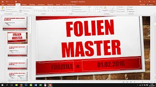 Folienmaster in PowerPoint verwenden  Tutorial Deutsch German 2013 2016 [upl. by Kim]