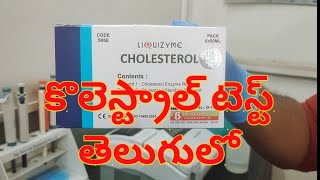 Cholesterol Test Cholesterol Test in TeluguCholesterol Test procedure Explanation in Telugu [upl. by Nerrag]