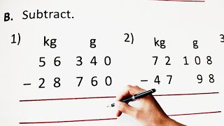 Subtraction of kilogram and gram  Maths  Class 3rd [upl. by Nahgaem]