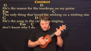 Teardrops on My Guitar Taylor Swift Ukulele Cover Lesson with Lyrics  Chords [upl. by Htehpaj]