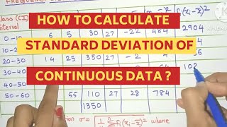 How to Calculate Standard Deviation of Continuous Data   Grouped Data Direct Method [upl. by Anirak]