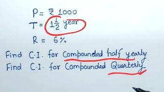 Comparing Quantities class 8  Tricks for CI  Compounded half yearly  Compounded quarterly  ncert [upl. by Derag]