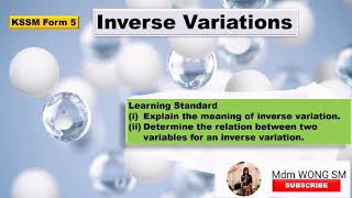 Inverse Variations Form 5 KSSM [upl. by Esertap]