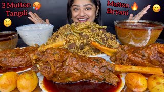 3 SPICY MUTTON RAAN CURRY WITH HYDERABADI MUTTON BIRYANI AND FRIED EGGS SPICY GRAVY ASMR MUKBANG [upl. by Spense592]