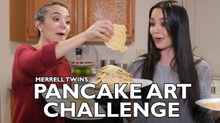 PANCAKE ART CHALLENGE  Merrell Twins [upl. by Adnahcal]